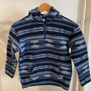Boys Fleece Sweatshirt Hoodie, 3/4 Zip, Size 8